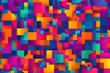 Dynamic 3D Abstract Pixel Art Background Design
