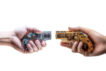 A detailed image of a human hand isolated on white background