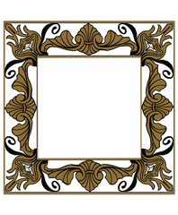 illustration of a wood carving motif frame
