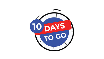 10 days to go Countdown number banner templates. time icon. Vector Illustration 
