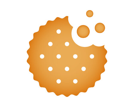 recommend clip art: Bitten cracker with crumbs. Sweet or salty biscuit cookie in round shape. Popular crunchy snack isolated on white background. Treat for kids. Vector cartoon illustration.