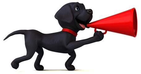 Fun 3D cartoon black Labrador retriever