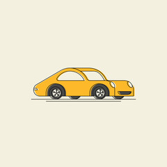 Car line icon. Side view. Vector illustration