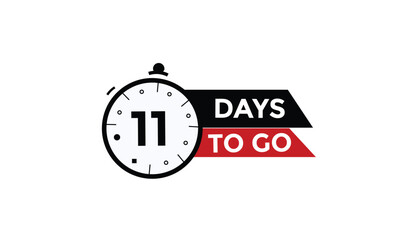 11 days to go Countdown number banner templates. time icon. Vector Illustration 
