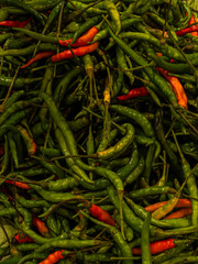 Close-up shot of chili in a Supermarket