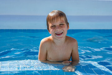 Portrait boy. Happy childhood, sincere emotions, joy of life, family education