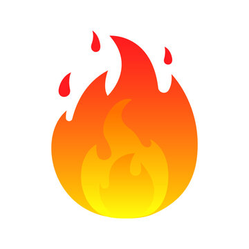 Fire element colorful icon isolated vector illustration. Red hot burning emoji sign symbol