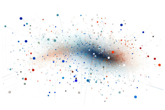 A high-resolution image of a digital scatter plot , isolated on white background