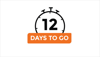 12 days to go Countdown number banner templates. time icon. Vector Illustration 
