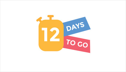 12 days to go Countdown number banner templates. time icon. Vector Illustration 
