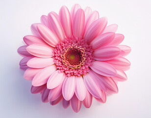 Closeup Illustration of a Pink Daisy Flower Detailed Artistic Floral Design and Botanical Art