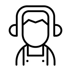 Mechanic icon in thin line style vector illustration graphic design