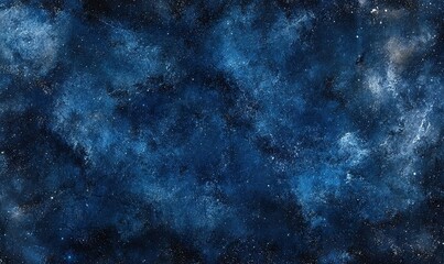 Fototapeta premium Watercolor illustration of a dark blue starry night sky.