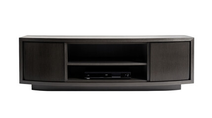 A sleek and modern TV stand, perfect for any contemporary living room. Its dark gray finish exudes sophistication and elegance. 