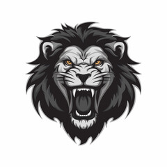 Obraz premium lion head illustration design logo on white background