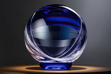 Three-Dimensional Sapphire Orb: Enchanting Ambient Design