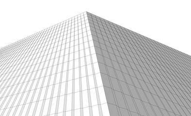 Fototapeta premium Architectural background vector 3d illustration on white background