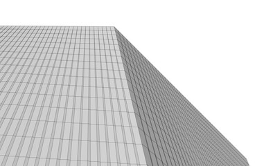 Architectural background vector 3d illustration on white background