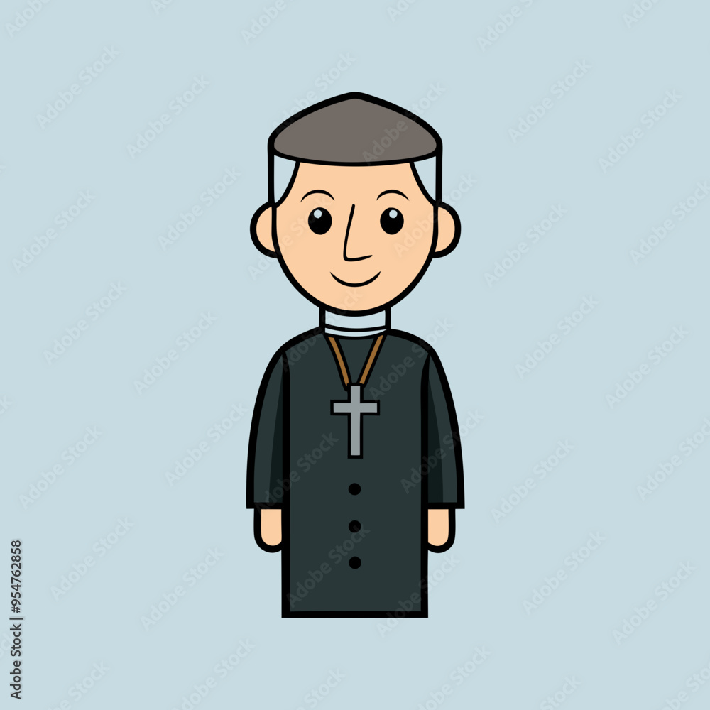 Wall mural vector illustration of priest