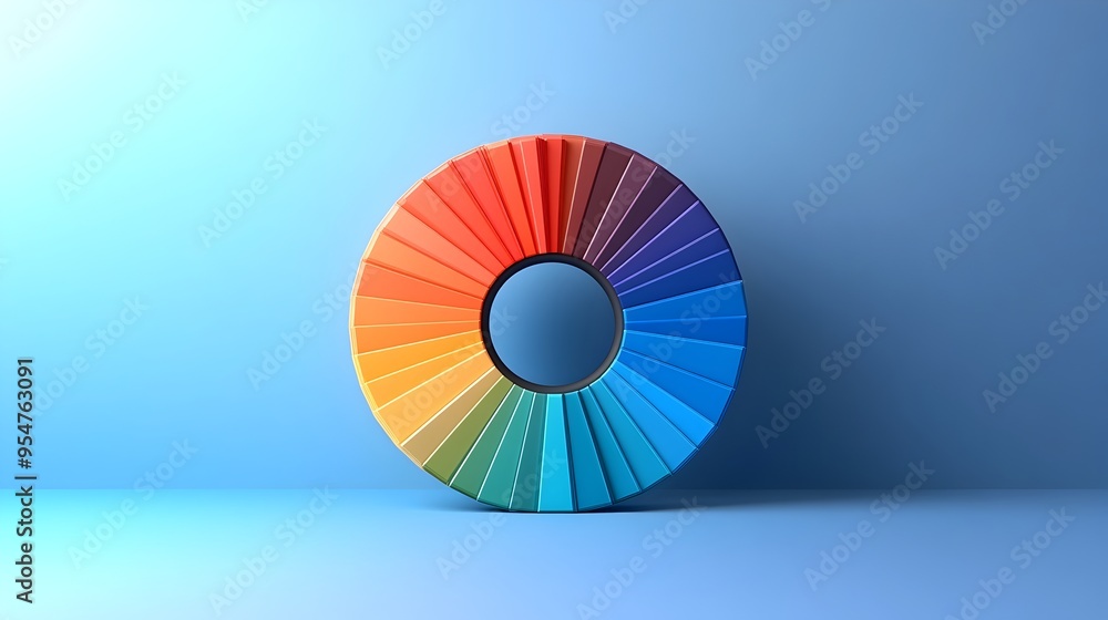 Aufkleber vibrant 3d rendered color wheel with smooth gradient displaying primary secondary and tertiary hues