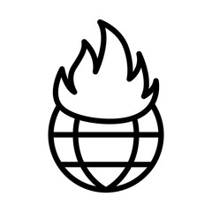 Global warming icon in thin line style vector illustration graphic design