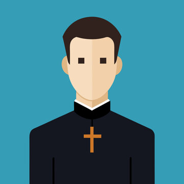 vector illustration of priest