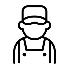 Mechanic icon in thin line style vector illustration graphic design