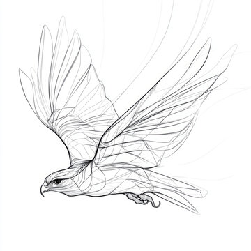 recommend clip art: Geometric Falcon Line Art Illustration