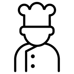 Chef icon in thin line style vector illustration graphic design