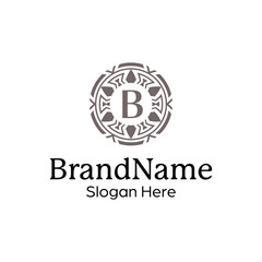 Elegant ornamental emblem premium crest template logo