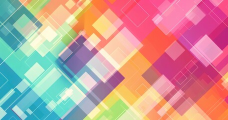 Fototapeta premium A vibrant abstract design featuring colorful geometric shapes and patterns, ideal for backgrounds or graphic resources.