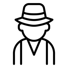 spy icon in thin line style vector illustration graphic design