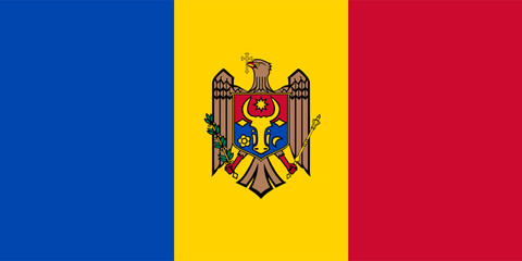 Flag of Moldova. National flag of the Republic of Moldova. Vector illustration