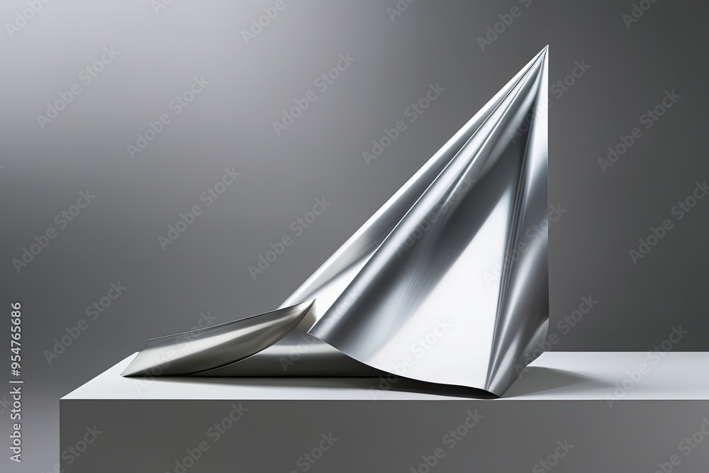 Aufkleber dynamic three dimensional metallic sheet sculpture with crisp design elements