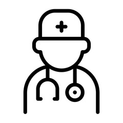 Doctor icon in thin line style vector illustration graphic design