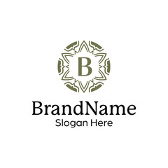 Elegant ornamental emblem premium crest template logo