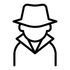 Detective, spy icon in thin line style vector illustration graphic design