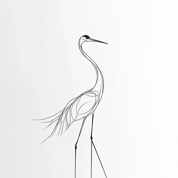 recommend clip art: Minimalist Heron Line Art Illustration