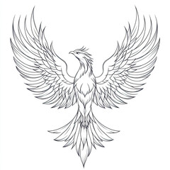 Obraz premium Elegant Monochrome Phoenix Tattoo Design