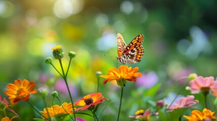 Obraz premium Describe the changes in nature during summer. How do longer days, warmer temperatures, and blooming flowers impact the environment