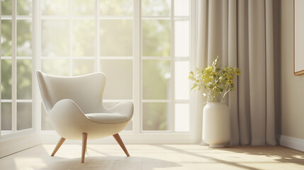 chair in the room, modern living room with armchair, modern living interior, modern living room, comfortable room. interior of a room. chair in the room