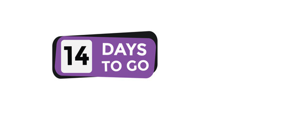 14 days to go Countdown number banner templates. time icon. Vector Illustration