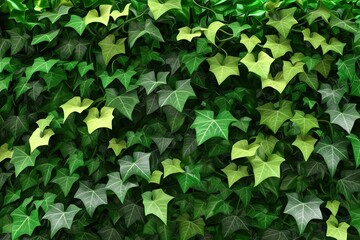 Vibrant 3D Detailed Illustration of Fresh Hedera Helix Ivy Surrounded by Lush Greenery