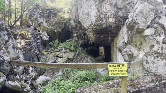 Ruins of the concrete Guest's Bunker after implosion - Wolf's Lair, Poland
