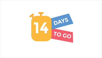 14 days to go Countdown number banner templates. time icon. Vector Illustration