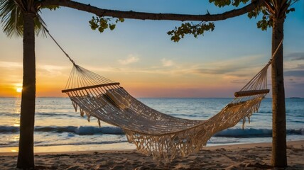 Sea sunset hammock scene