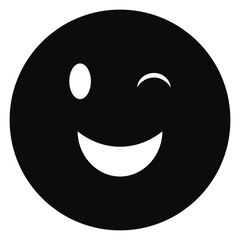 Emoticon Silhouette Isolated on White Background. Vector Illustration