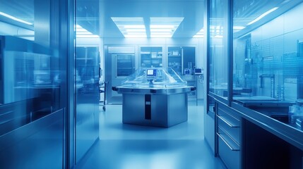 Obraz premium Futuristic Medical Laboratory with Advanced Equipment and Technology
