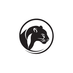 Obraz premium Strong and Simple Puma Head Logo in Artistic Circular Design for Bold Wildlife Branding