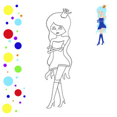 Coloring page of girl-winter